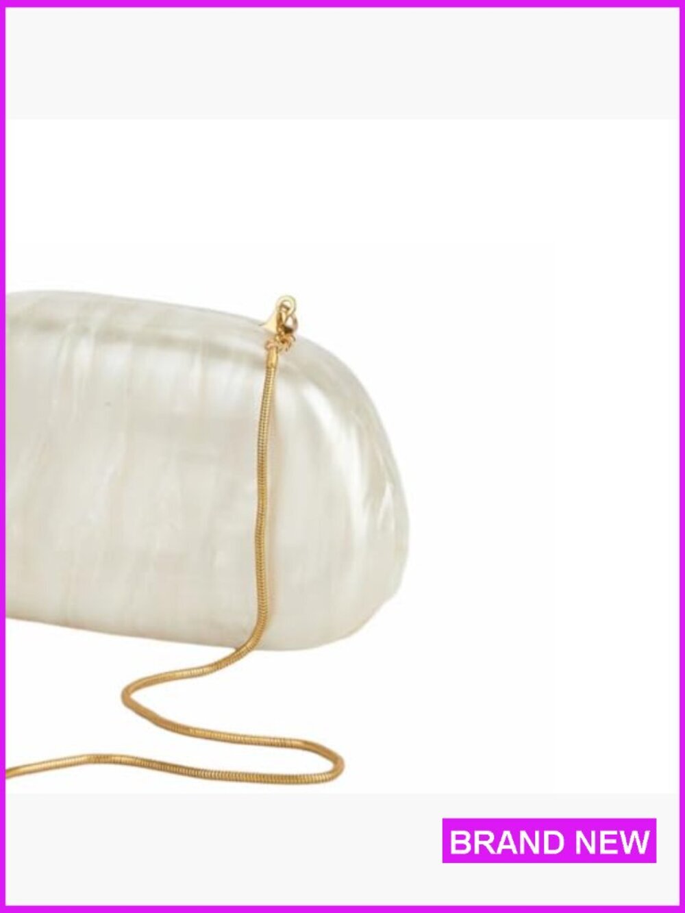 Acrylic Clutch Box Metal Handle Evening Bag Trendy Shoulder Crossbody Purse - Picture 5 of 7